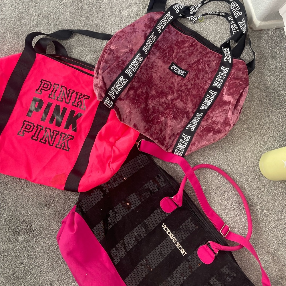 Pink bag/ duffel bag